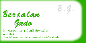 bertalan gado business card